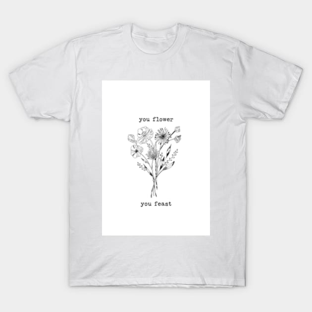 flower you feast, harry design, fine line, flowers, minimal Harry